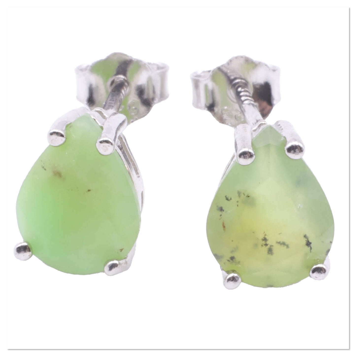 Boucles d’oreilles « Larme » Jade Verte ~ Pierre des objectifs et du travail