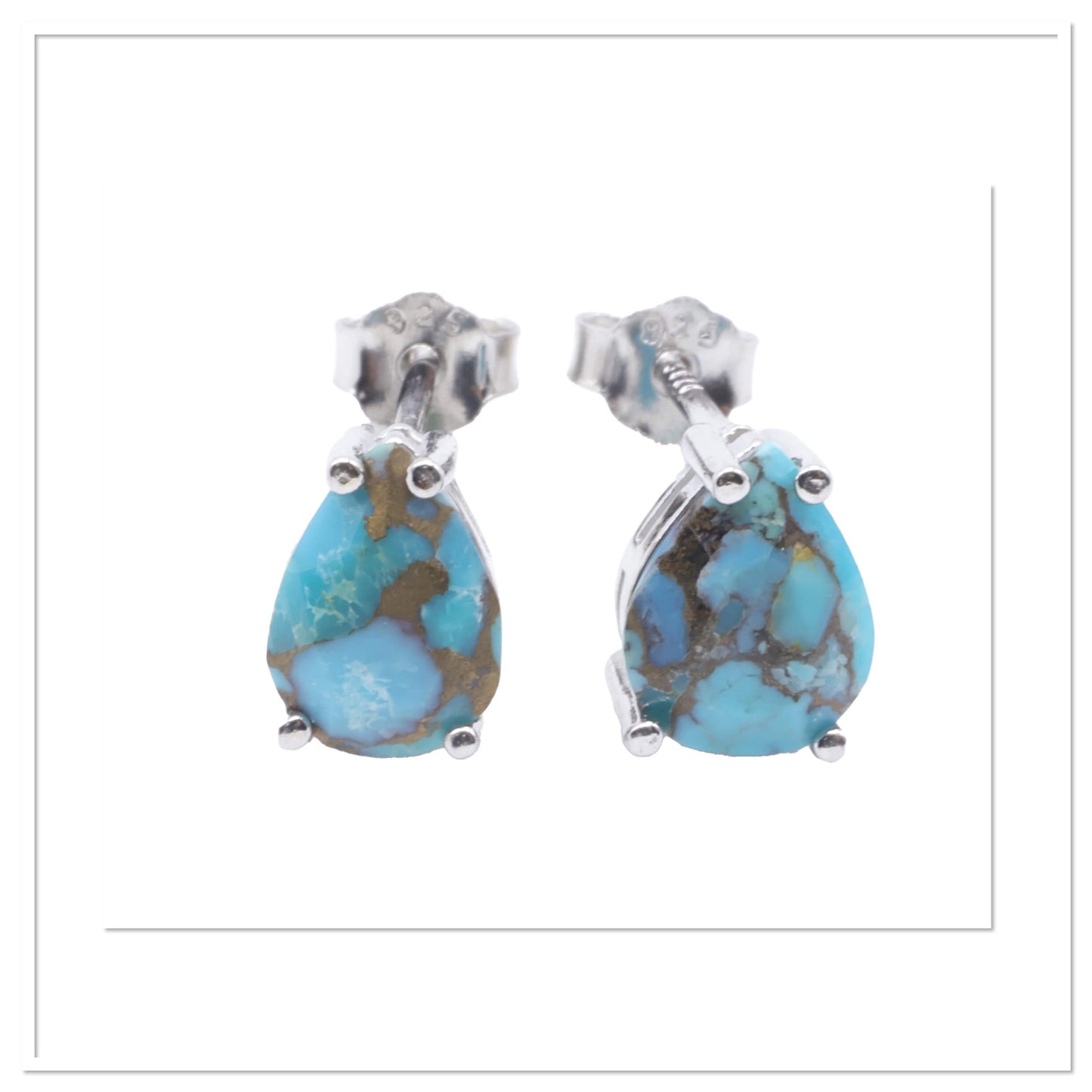 Boucles d’oreilles « larmes » Turquoise ~ Pierre de la paix & de la sérénité