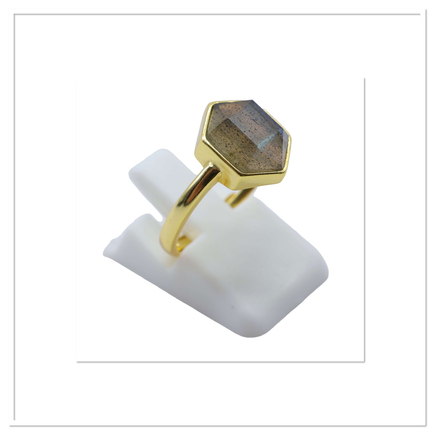 Bague « ovale » Labradorite ~ Pierre de protection