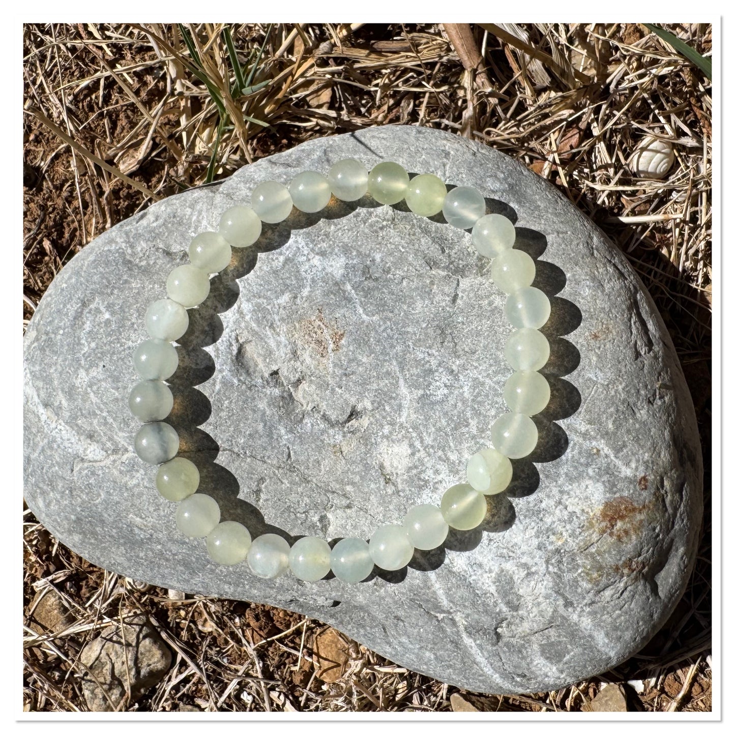 Bracelet Jade vert de Chine 6 mm - Pierre des études, des objectifs et du travail