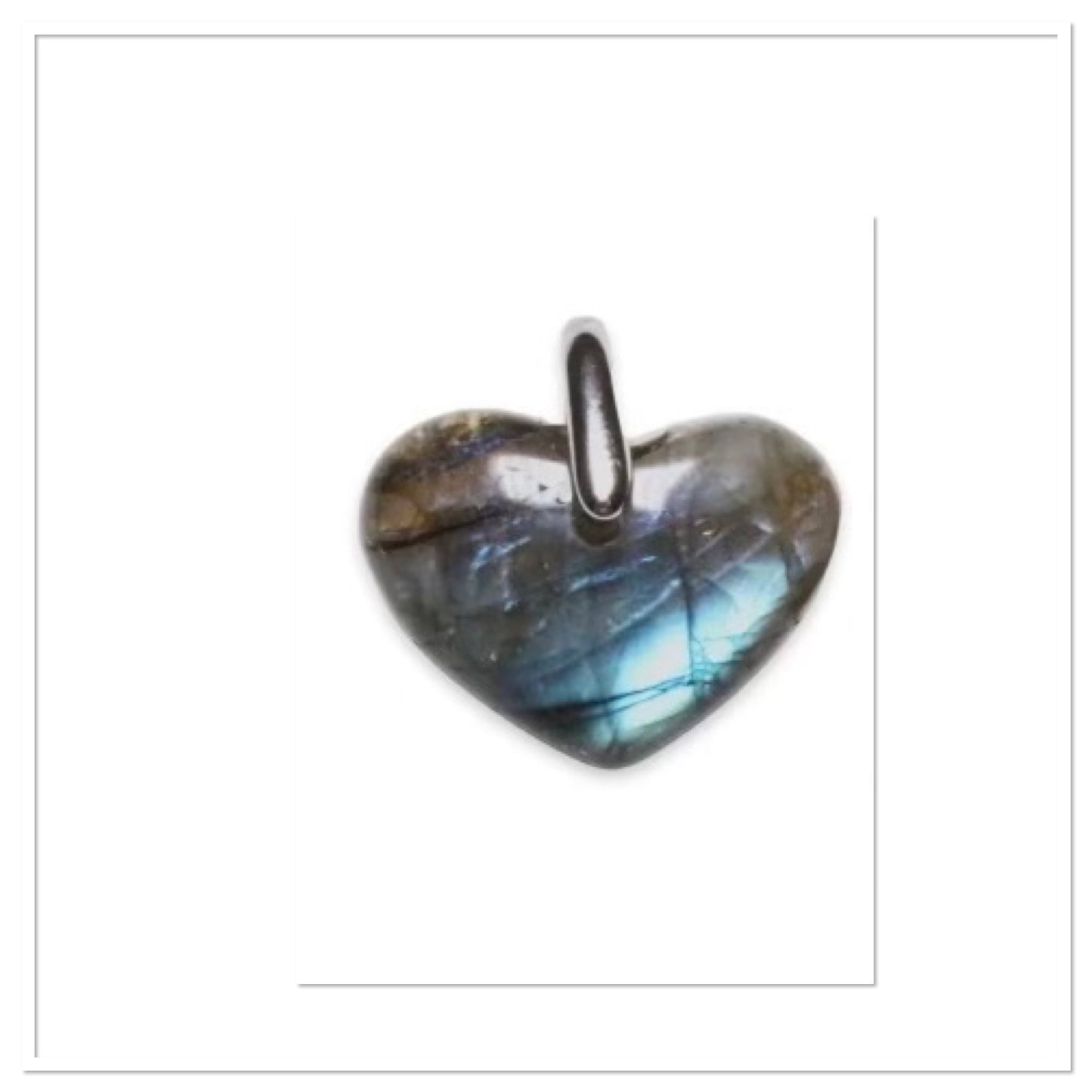 Pendentif en labradorite forme cœur - Pierre de protection