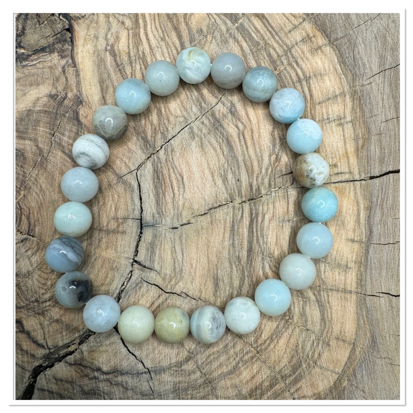 Amazonite & Onyx dépoli 10 mm - Pierre de la stabilité émotionnelle