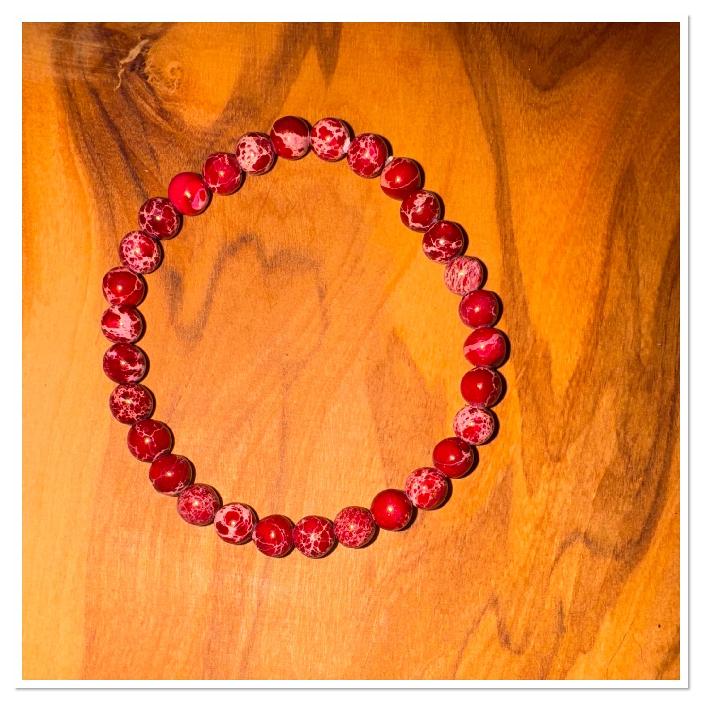 Jaspe impérial rouge chauffé 6 mm - Pierre de la positivité et du système circulatoire