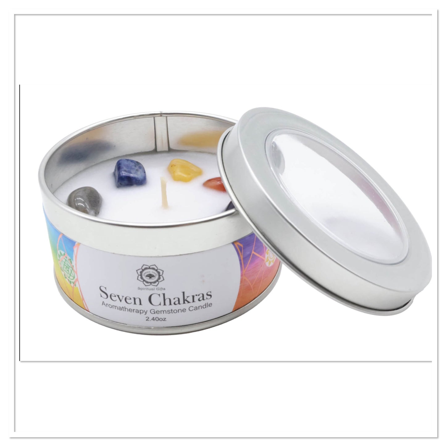 Bougie Nag Champa + pierres 7 Chakras = Bien-être mental, physique et spirituel