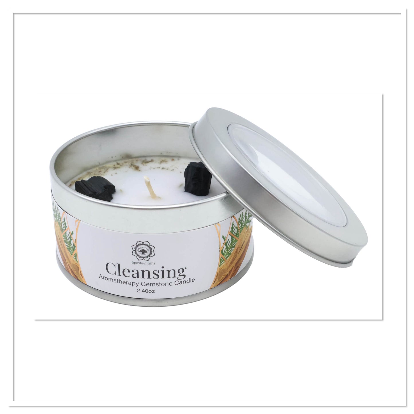 Bougie senteur Santal + Pierres de tourmaline = Protection & purification intense de la maison