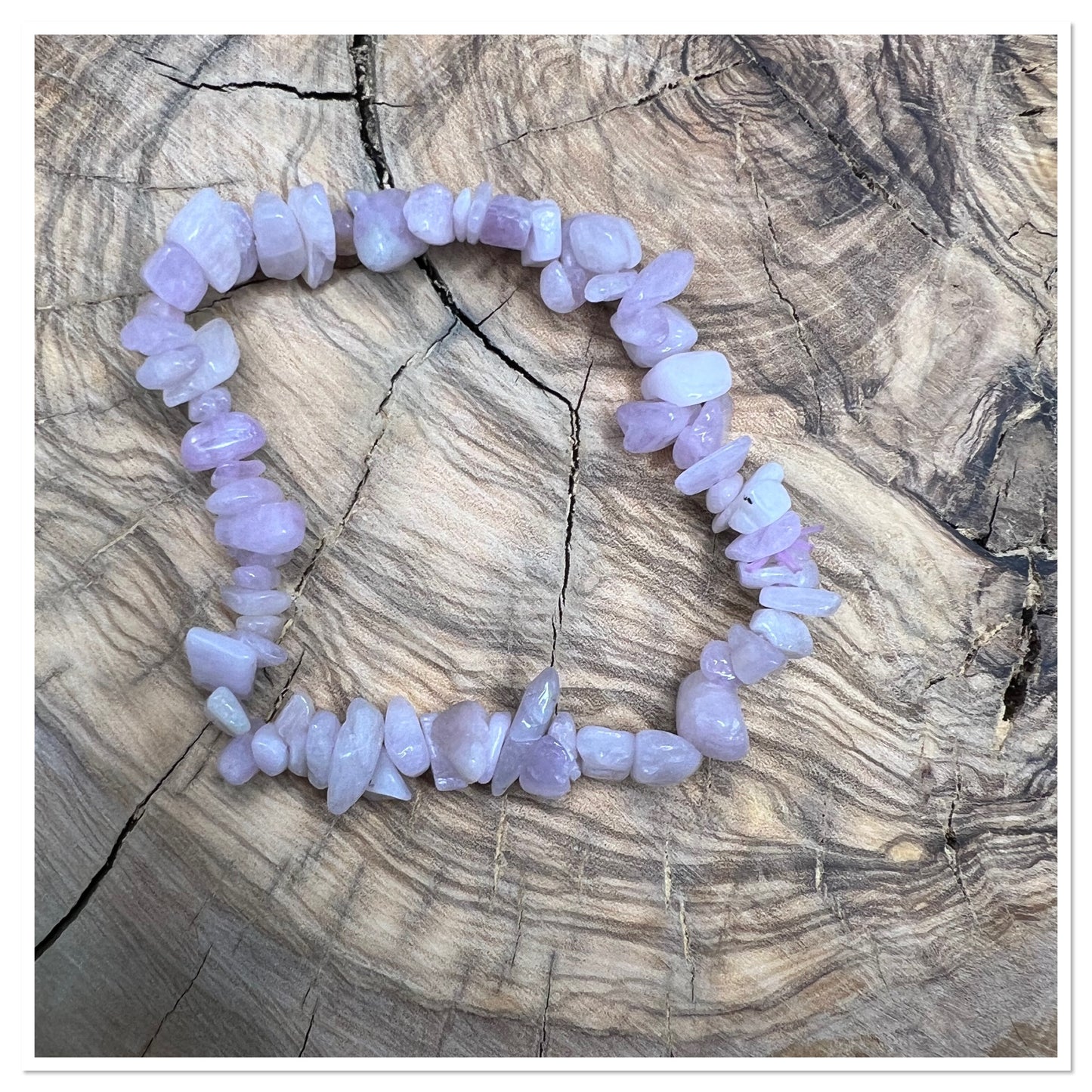 Bracelet baroque Kunzite - Pierre de l'amour, de la famille et de l'expression