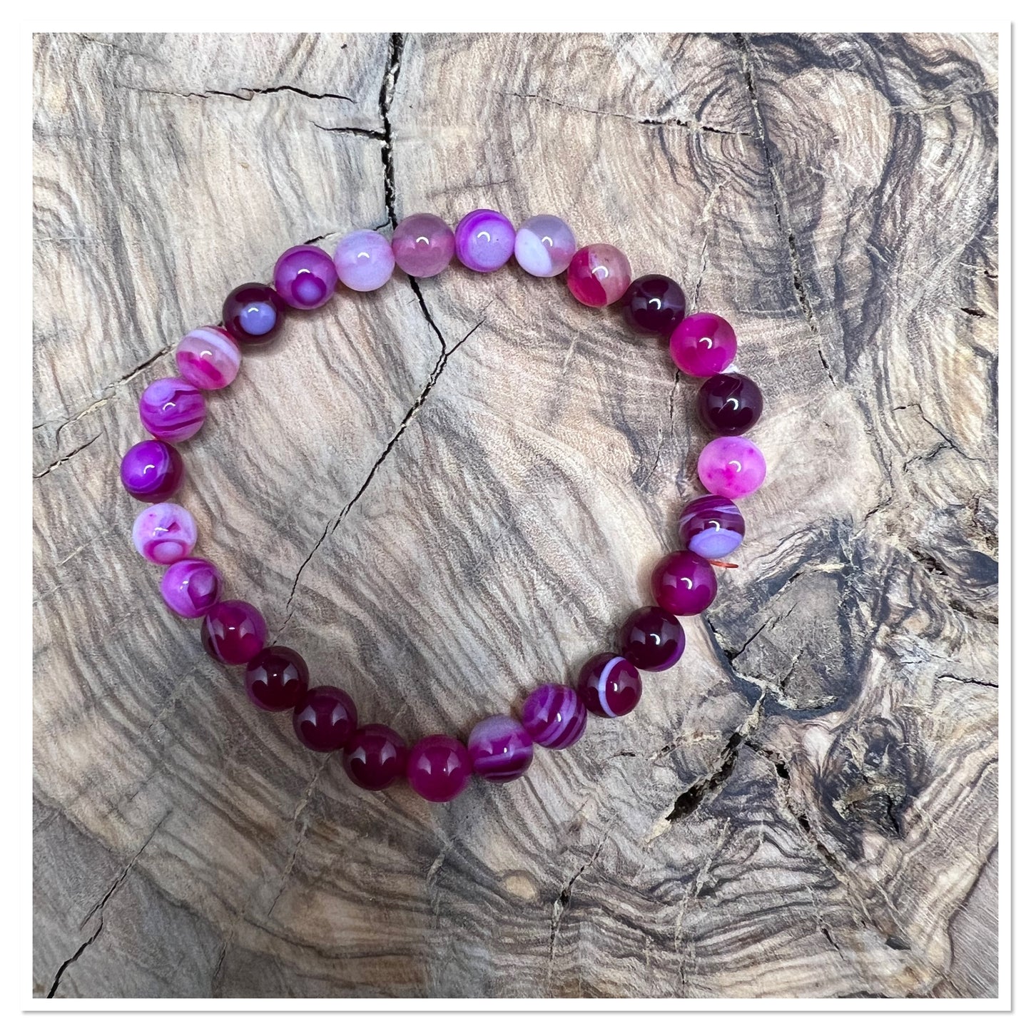 Agate rose 6mm - Pierre de l'apaisement et du stress