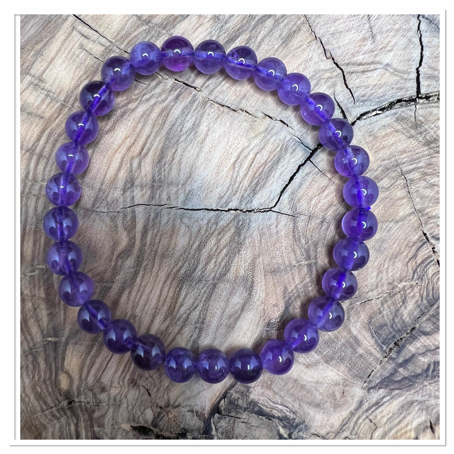 Bracelet améthyste 6 mm - bracelet contre les angoisses et le stress