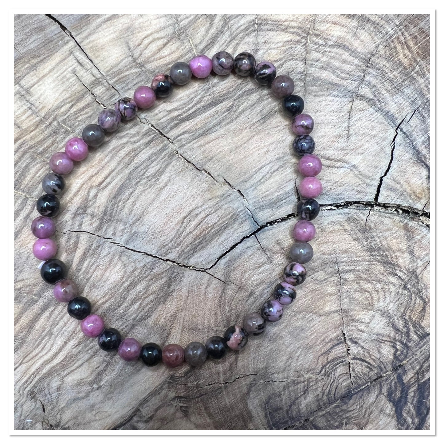 Bracelet rhodonite 4 mm - Confiance en soi