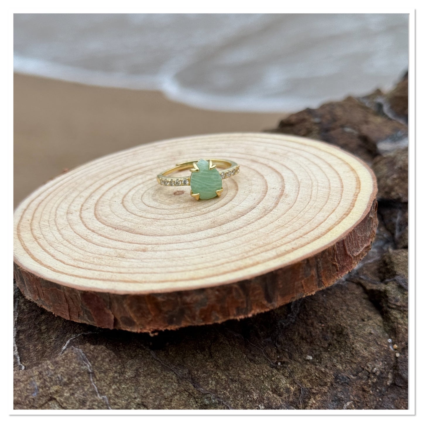 Bague Jade Verte - Pierre des objectifs et du travail