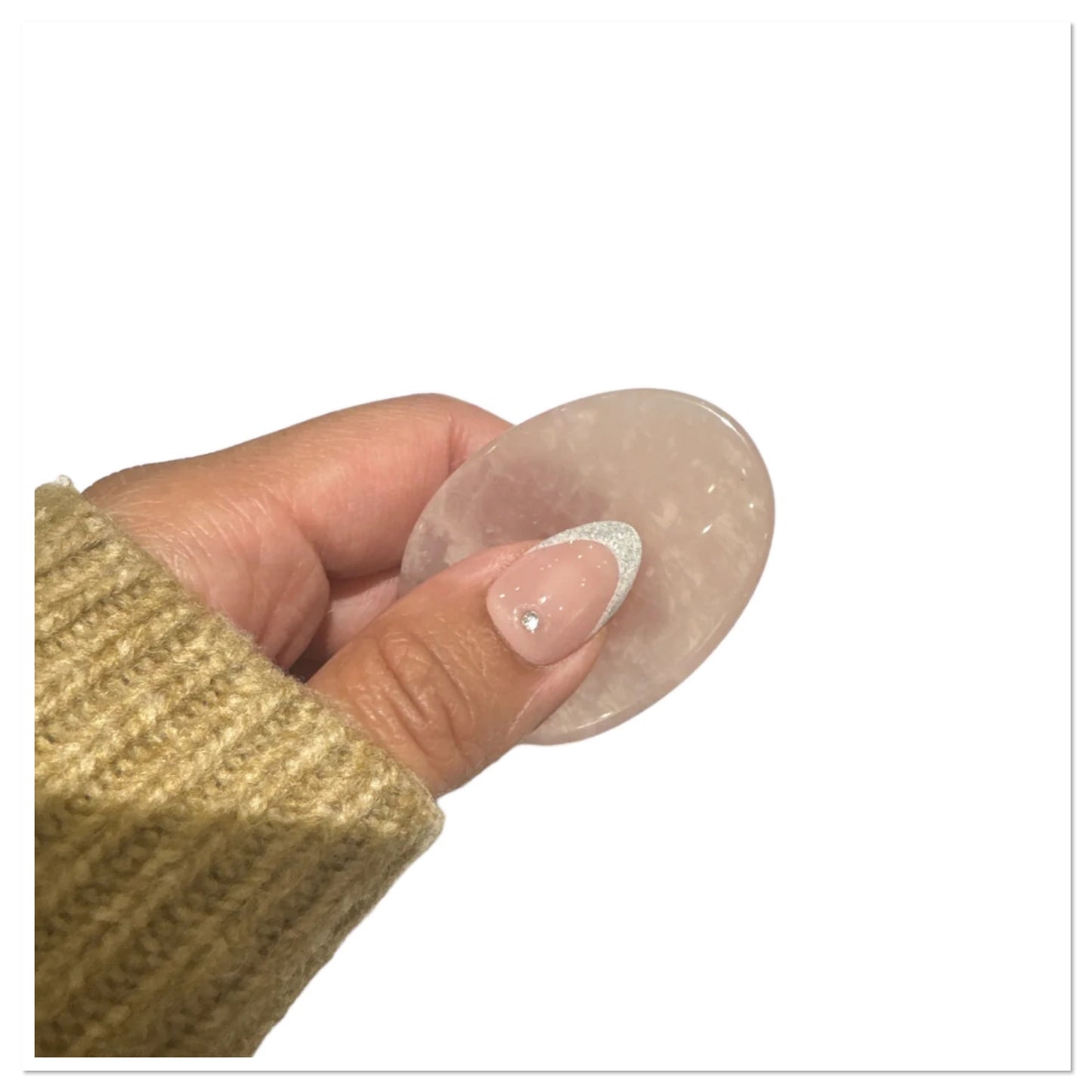 Galet anti-stress Quartz rose - Pierre de l'amour et de l'amitié