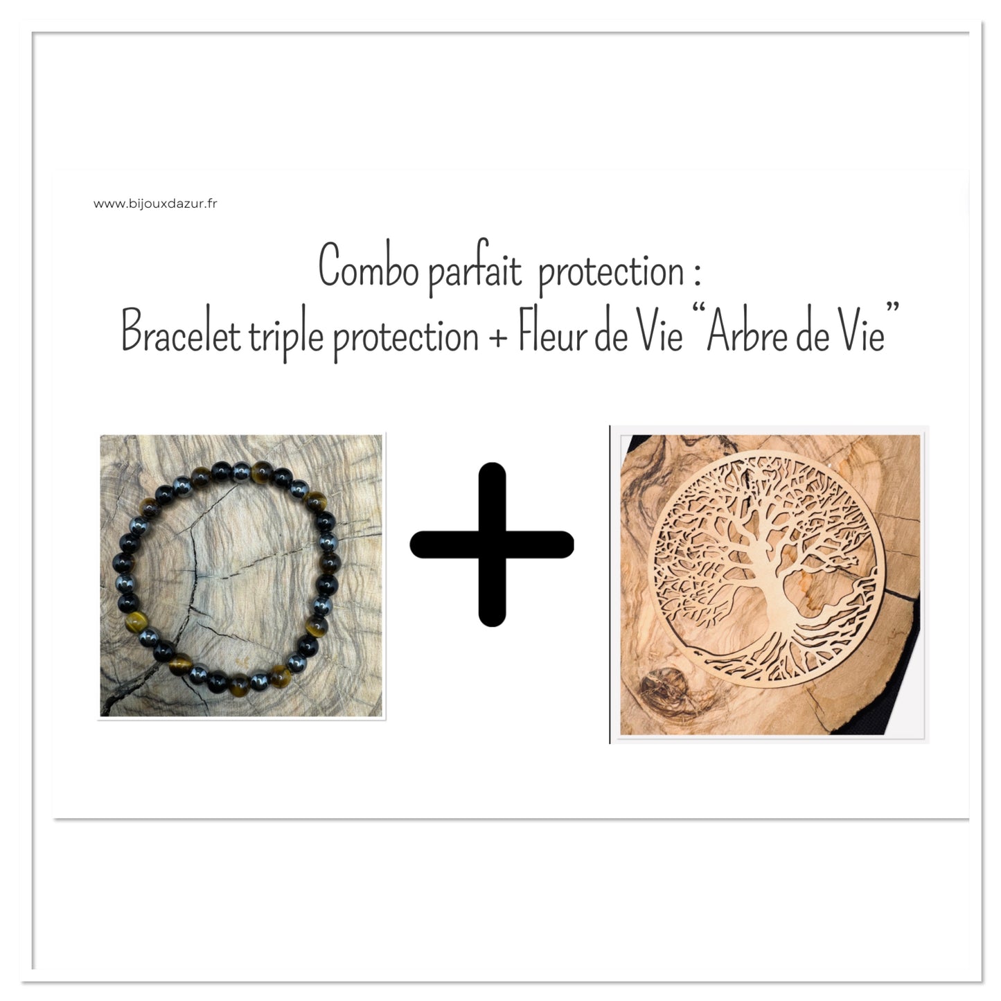 Combo Protection : Bracelet Triple Protection + Fleur de vie "Arbre de Vie"