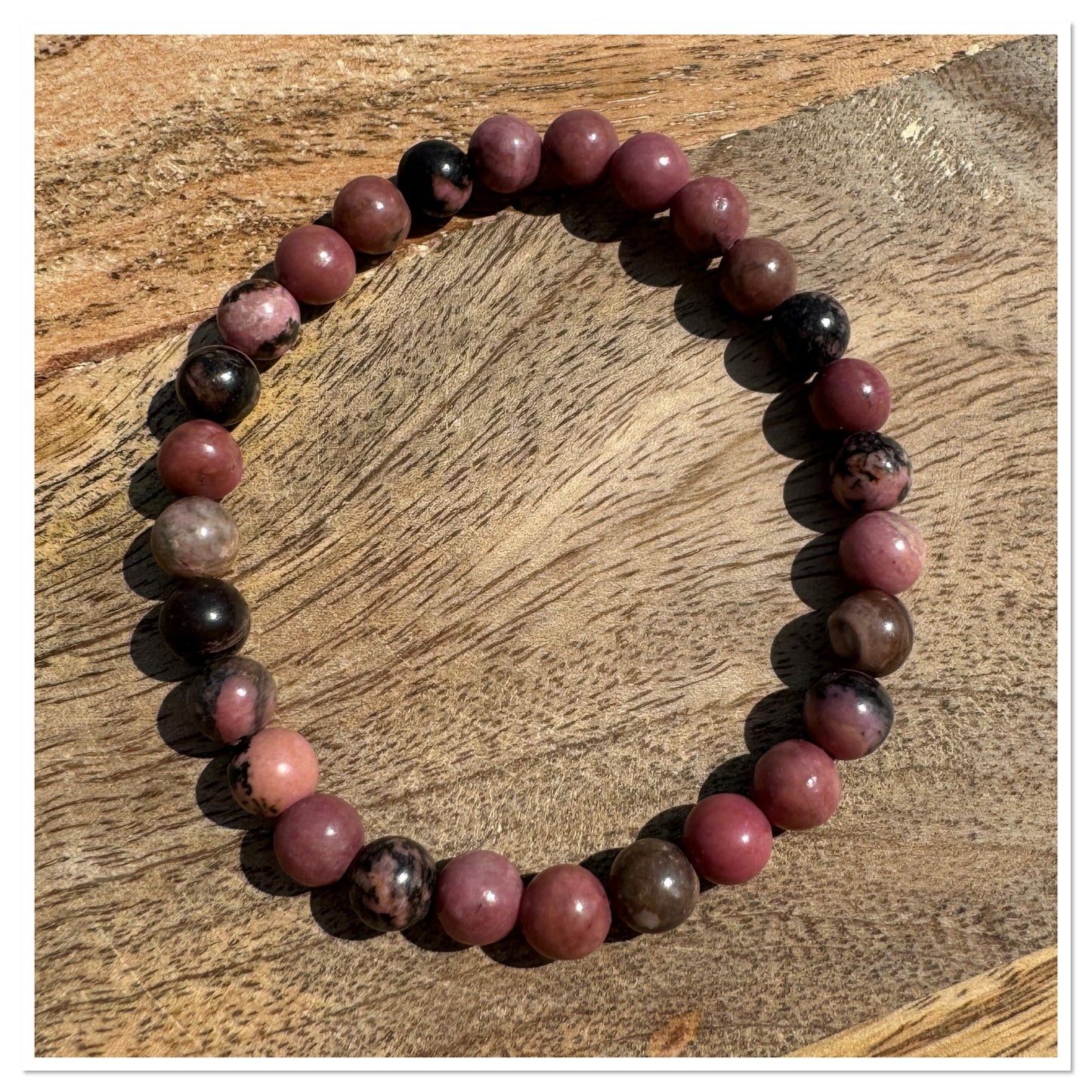 Bracelet rhodonite 6 mm - Confiance en soi