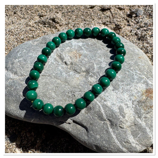 Bracelet Malachite 6 mm - Pierre porte-bonheur