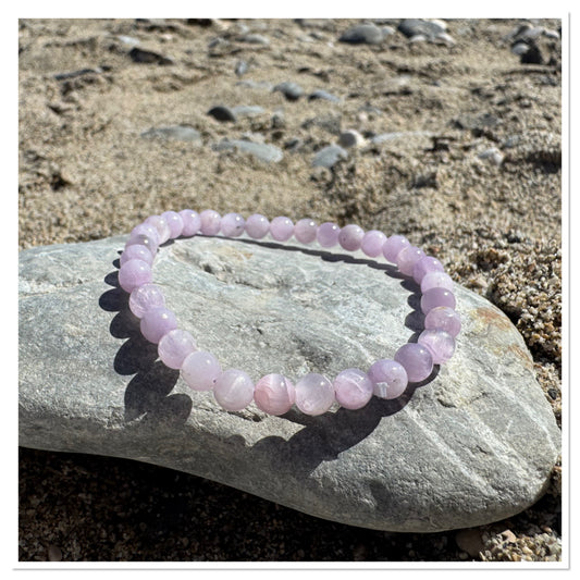 Bracelet Kunzite 6 mm - Pierre de l'amour, de la famille et de l'expression