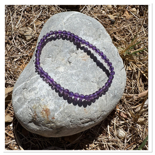 Bracelet améthyste 4mm - bracelet contre les angoisses et le stress