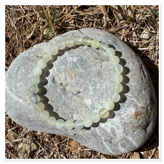 Bracelet Jade vert de Chine 6 mm - Pierre des études, des objectifs et du travail