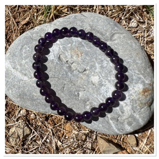 Bracelet améthyste 6 mm - bracelet contre les angoisses et le stress