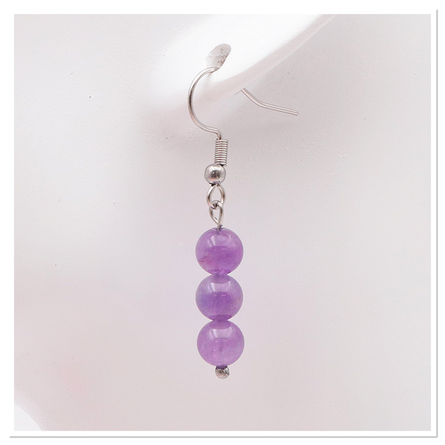 Boucles d'oreilles pendante améthyste