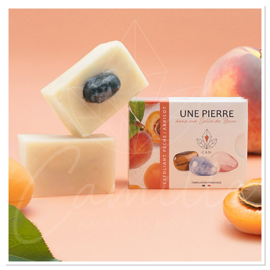 Savon exfoliant senteur pêche abricot & Pierre mystère