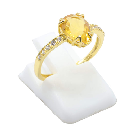 Bague Citrine Chauffée - Pierre de l'argent et du travail