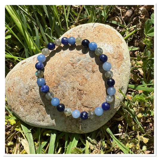 Combo aventurine bleue / labradorite & sodalite - Hyperémotivité la solution !